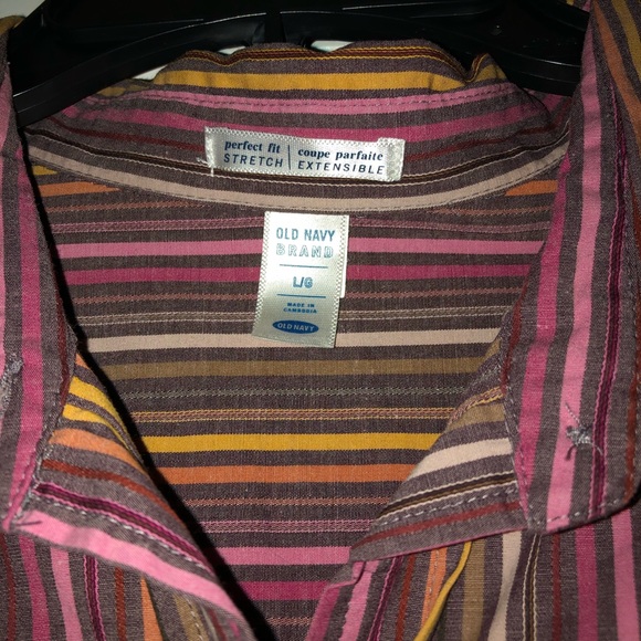 Old navy brown striped blouse - Picture 3 of 6